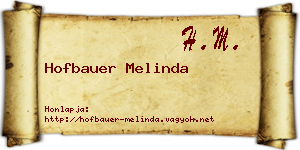 Hofbauer Melinda névjegykártya